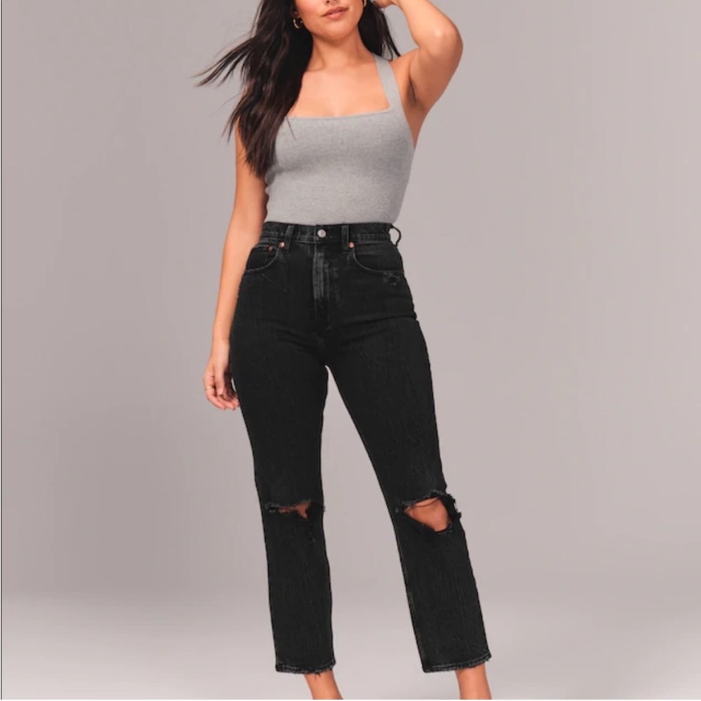 Abercrombie high rise mom jeans